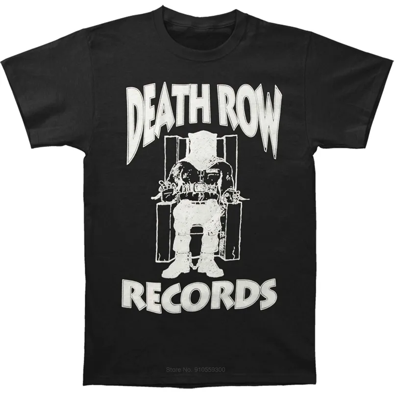 T-Shirt Engraçada Men Novelty Tshirt Death Row Records T-Shirt Branca T-Shirt de Algodão T-shirt Moda de Verão para Homens Euro tamanho 220425