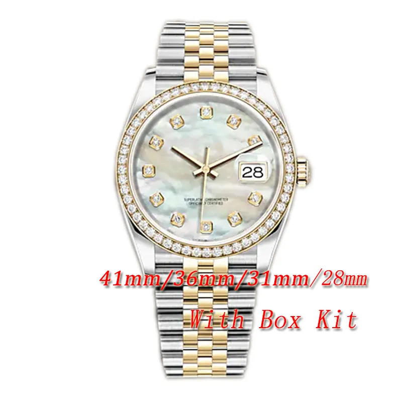 Watchsc - 41 mm 36 mm Ruch Watch Automatyczne mechaniczne męskie 31 mm 28 mm kwarcowy kwarcowy damska ramka stali nierdzewnej Diamond Lady Wodoodporne zegarki Luminous nadgarstka