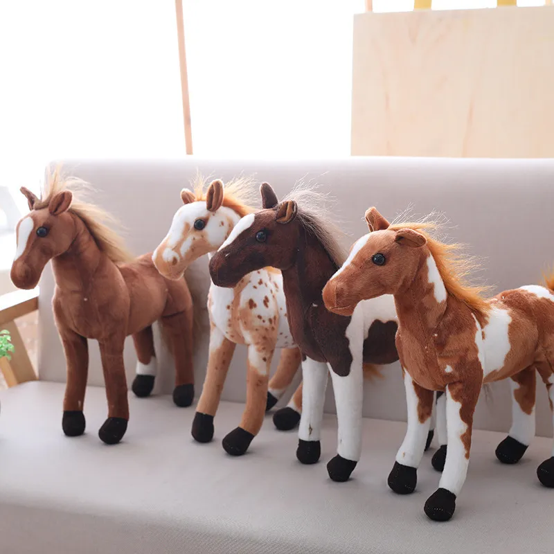 30-60cm Simulation Horse Plush Toys Cute Staffed Animal Zebra Doll Soft Realistic Horse Toy Kids Birthday Gift Home Decoration 402 H1