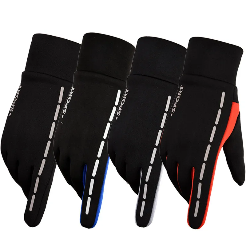 Gants de moto coupe-vent d'hiver écran tactile hommes femmes course Fitness doigt complet cyclisme gants de sport