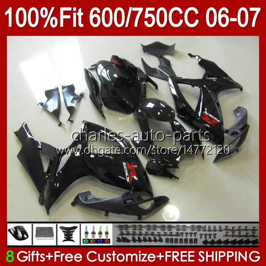 High Gloss Black Motorcycle Bodywork Kit: Injection Molded