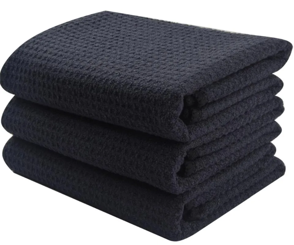 Toalha Sinland Home Microfiber Waffle Tak Pano Toalhas secagem de cozinha Mão de pano de pano 16inx24in 3/6 peças 2022