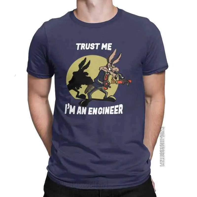 T 디자이너 Shirtmen의 T 셔츠는 나를위한 엔지니어 T 셔츠를 믿습니다. Pure Cotton Vintage T 셔츠 라운드 넥 엔지니어링 티셔츠 클래식 의류 플러스 크기 9Z2D