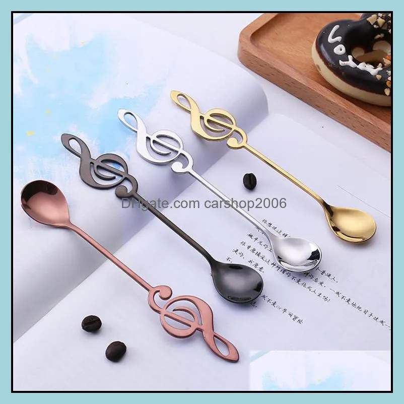 note spoon tea spoon novelty 304 stainless steel spoon dessert coffee 7 colors available on promotion