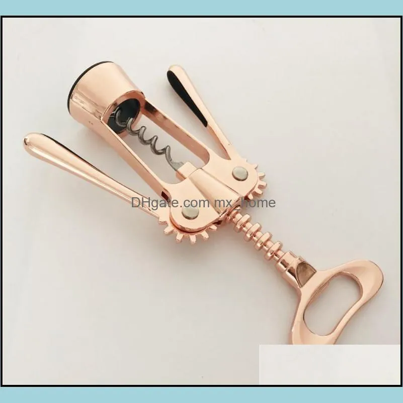 30pcs rose gold silver wing corkscrew wine opener wine bottle opener zinc alloy home bar openers kitchen tool sn3240