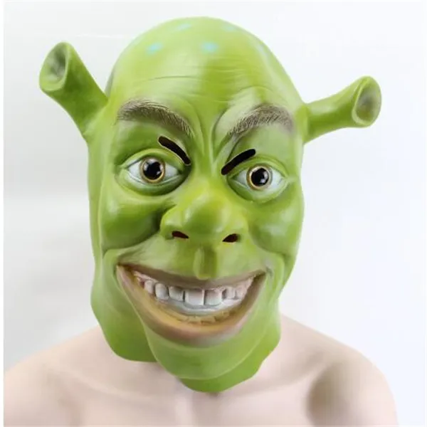 Masques en Latex Shrek vert, accessoire de Cosplay de film, masque de fête Animal adulte pour Costume de fête d'halloween, bal costumé GC1254