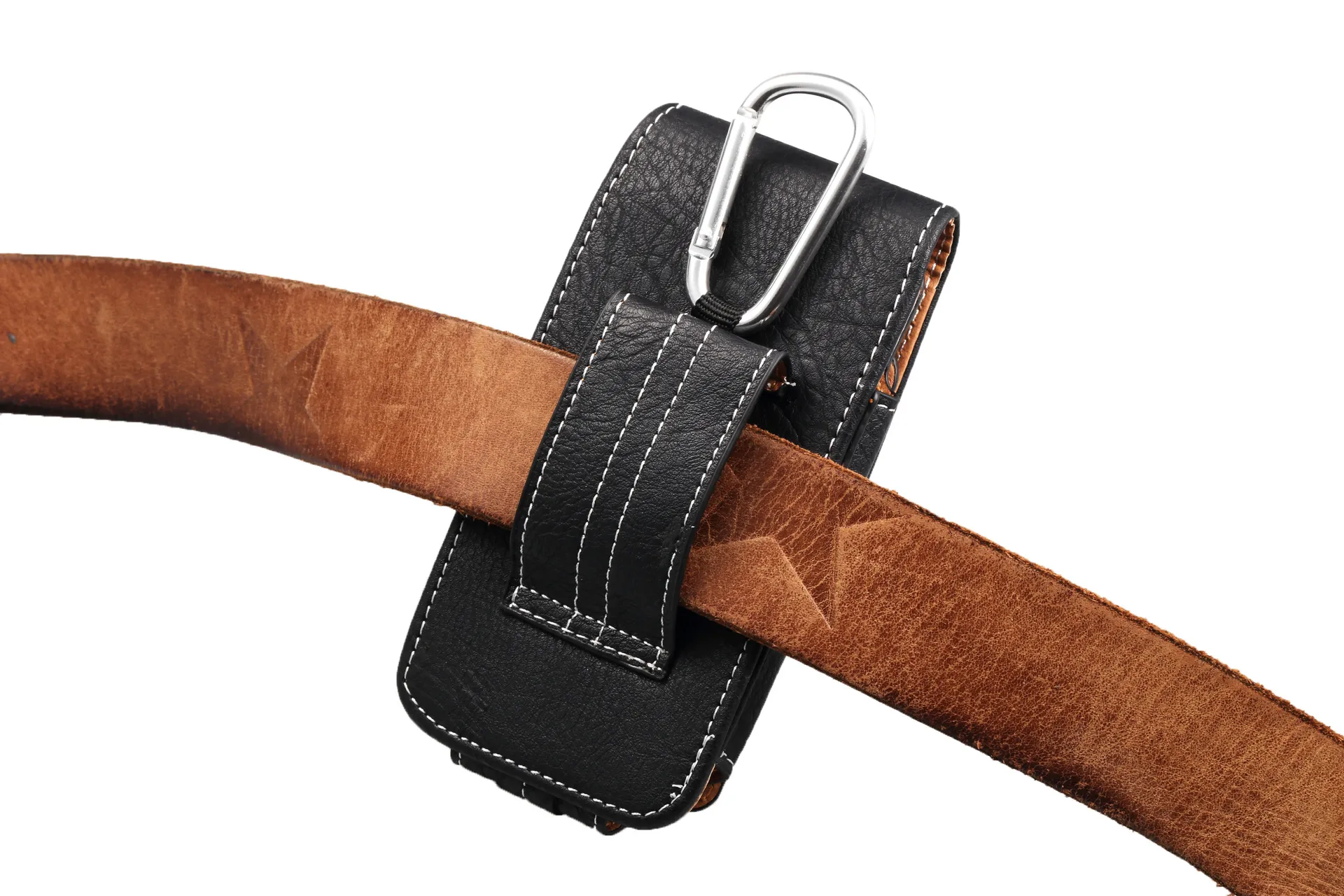 Gorilla Tech Luxury Leather Belt Pouch Holster For IPhone 15, 14, 13, 12, 11, XS, X - Black