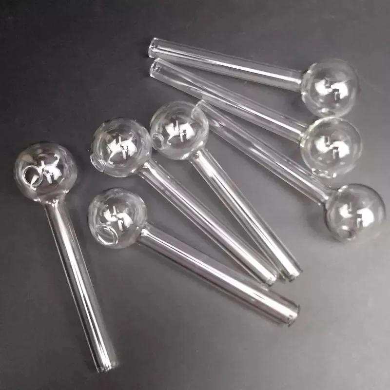 Pyrex olja brännare rör klara glasrör nagel handhåll bong vattenrör rökrör 4 tum längd transparent verktyg för rökning bongs dab rig i hookah grossist