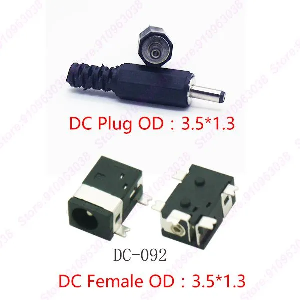 Other Lighting Accessories DC-092 DC Charging Socket Pin1.3 Plug3.5mm Female And Male Power Jack 4Pin SMD PCB MountingOther