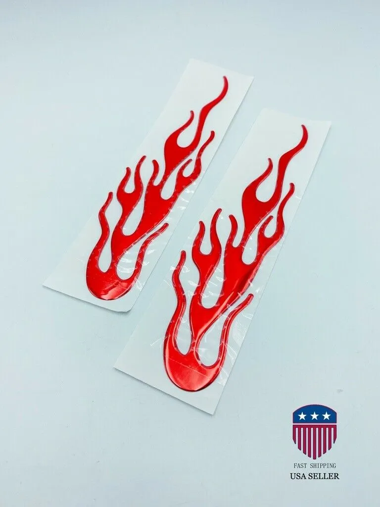 Czerwony miękki plastikowy ogień płomień Wzór samochodowy naklejka 3D styl kleju dekoracje