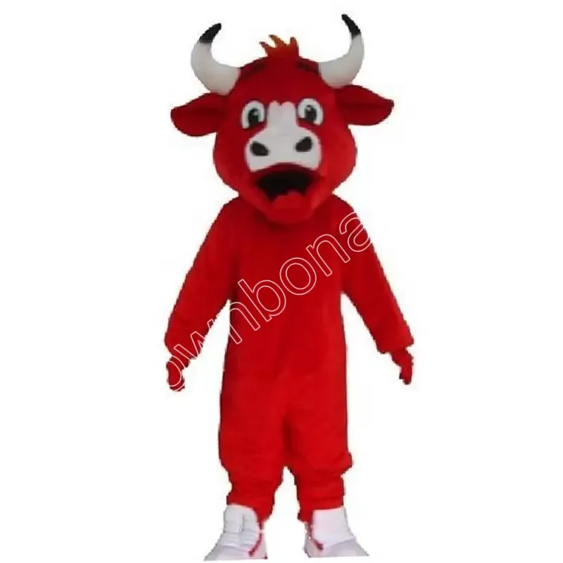 Halloween Red Cow Maskotki Kostiumy Wysokiej Jakości Cartoon Maskotka Odzież Performance Carnival Rozmiar Dorosłych Zdarzenie Reklama Promocyjne Obratki