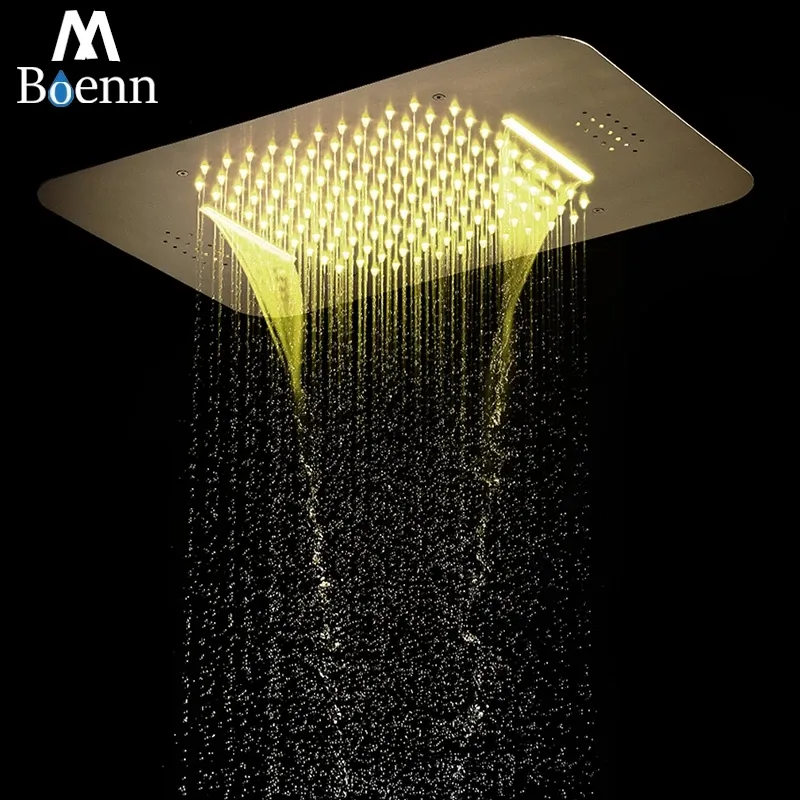 Brushed/Rose/Polished Gold Rain Shower Head Embedde 580x380mm Bathroom