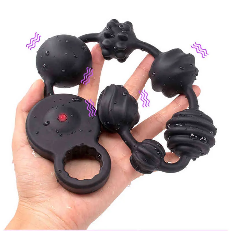 Nxy Anal Toys Long Plug Anal Vibration 10 Perles De Silicone De Fréquence Vibrador Masculino Masseur De La Prostate Hommes Femmes Butt Sex Toys 220506