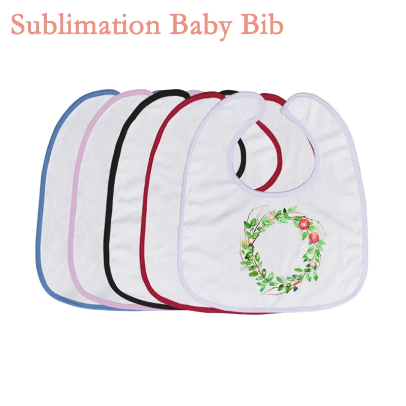 Главная Текстильная Сублимация Baby Bib Polyester Чистый теплопередач Печатная Печатная Воротник Водонепроницаемый Младенец Библирует для Девочек Мальчик