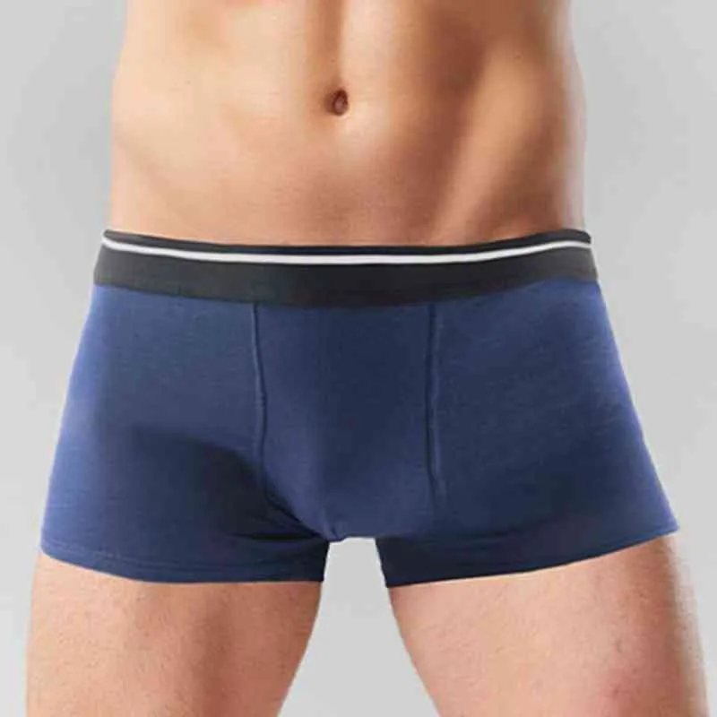 Sexy Underwear Men 2022 Men's Boxer Cotton U Convex Pouch Man Panties Pure Breathable Boxer Mid-Waist Shorts Mens Swim Shorts G220419