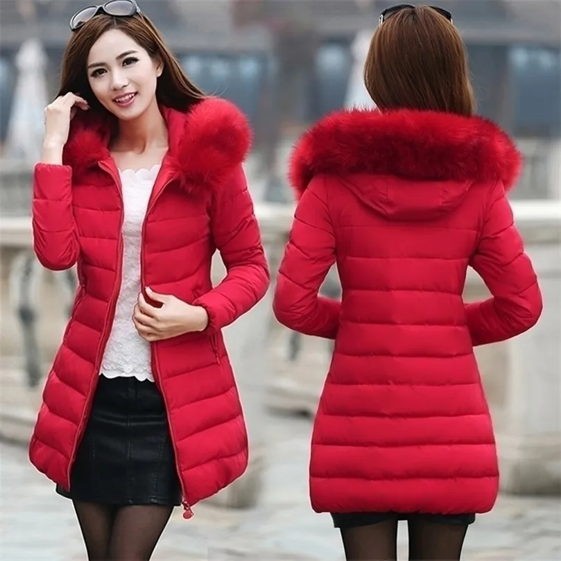 Kadınların ceket Kore versiyonu uzun pamuklu yastıklı bayanın kalın pamuklu ceketi aşağı parka 1509 201127