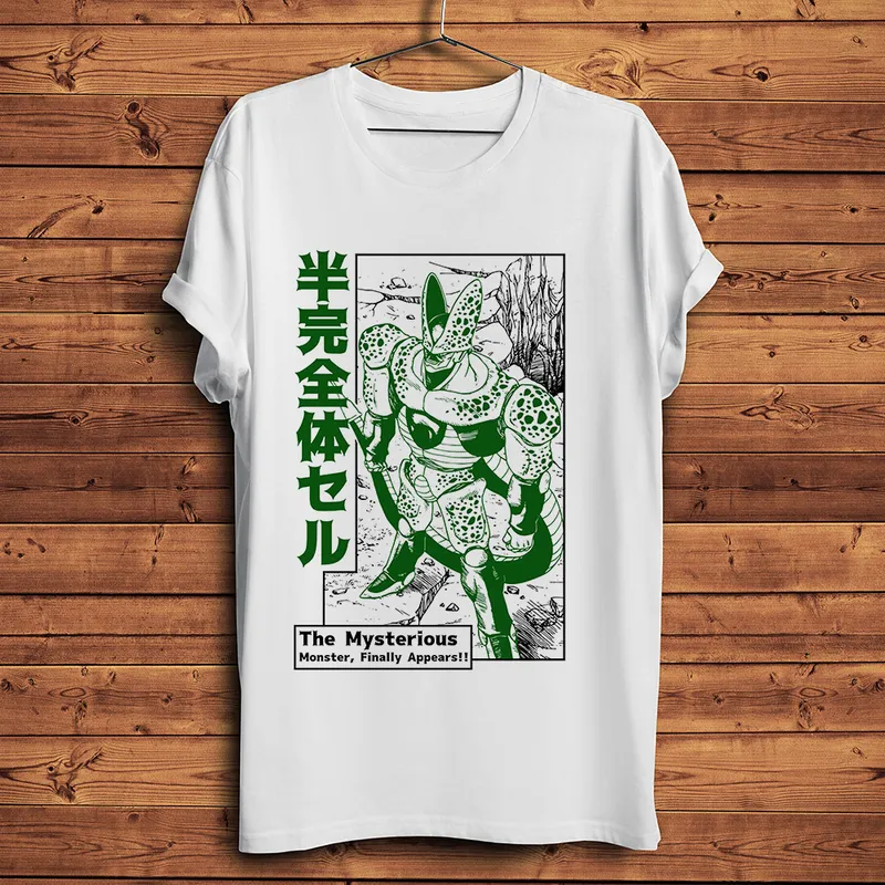 Zabawne DBZ Cell Perfect Form Anime T Shirt Men Manga Dragon Streetwear Tshirt Unisex White Casual Tee Homme220622