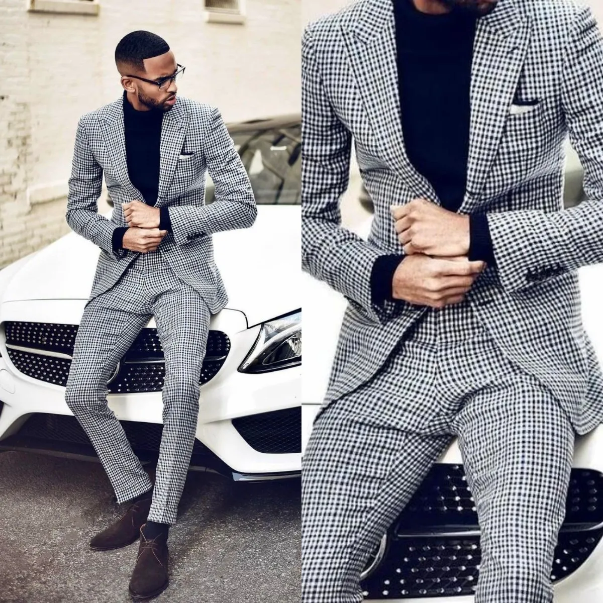 Stijlvolle herenpakken 2022 Moderne Blazer Pak Twee Stukken Bruiloft Smokkelen Piek Revers Man Casual Outfit Custom Made Business Pak