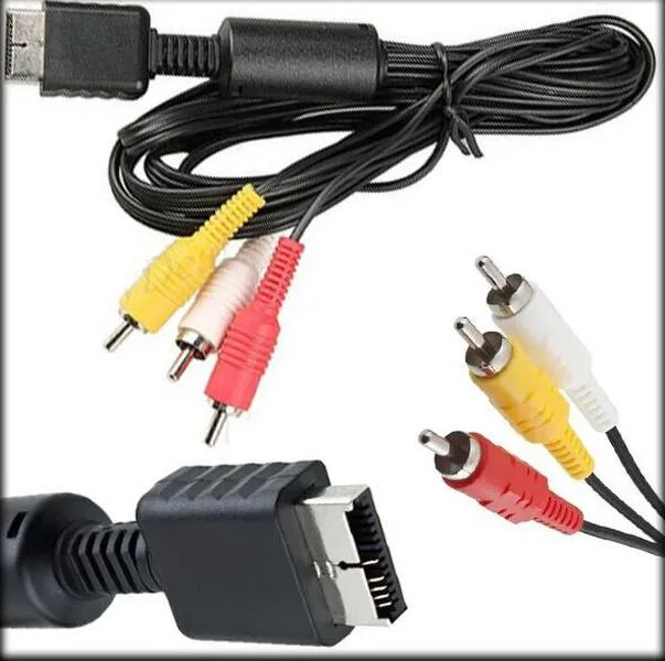 AV Audio Video Cable Cord Ny för Sony PlayStation Console System DHL FedEx