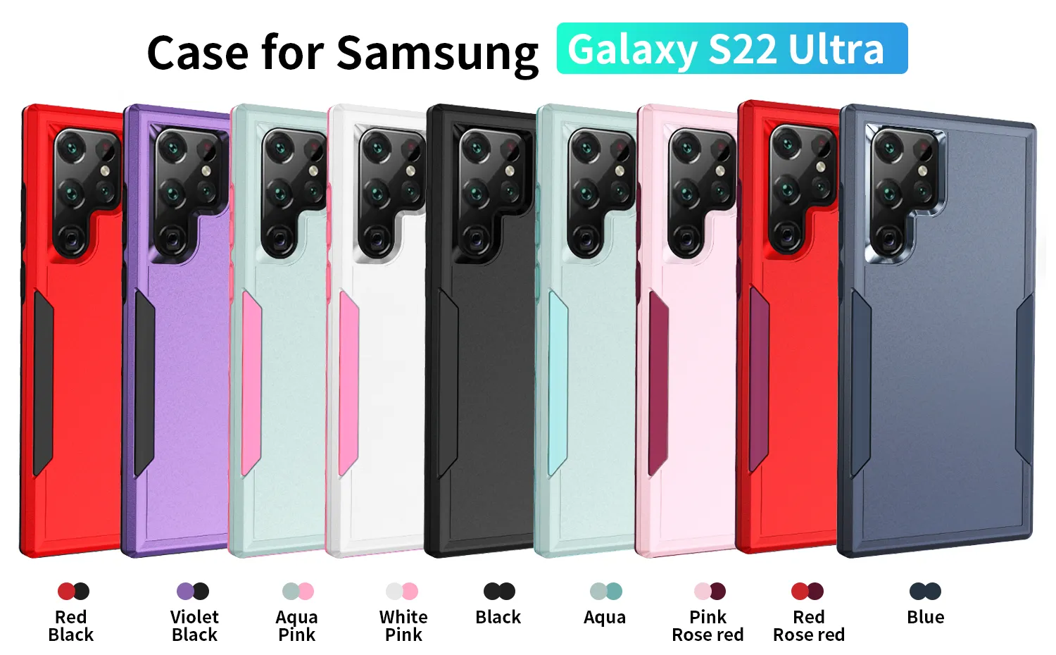 삼성 Galaxy A52S 5G A 52S 52 A52 4G A72 A33 A53 A73 A12 A13 A32 S22 Ultra S21 FE S20 Plus Google pixel 6 7 Moto G Pure/G Power 2022용 충격 방지 정밀 컷아웃 케이스