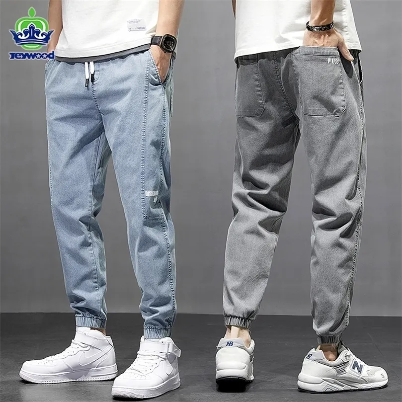 Printemps été coton survêtement pantalon hommes pantalons Harajuku Cargo Jeans décontracté Harem Denim coréen Hip Hop pantalons de survêtement homme pantalon 220509