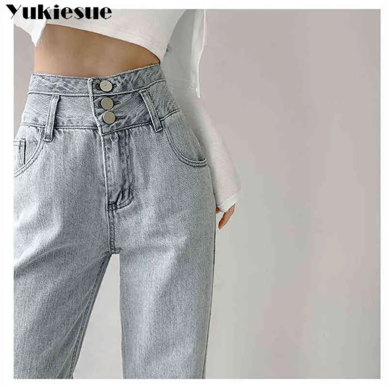 lente 2022 dames vintage high taille dames wide been spijkerbroek baggy vrouw denim capris rechte broek jean mom jeans broek t220728