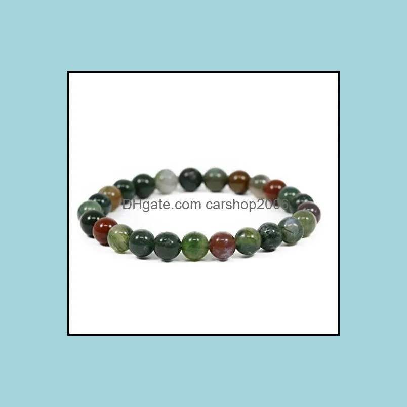 JLN Power Beads Bracelet Semi Precious Gems Amazonite Hematite Lapis Stone Elastic Rope Stretch Bracelet Gift For Man Woman