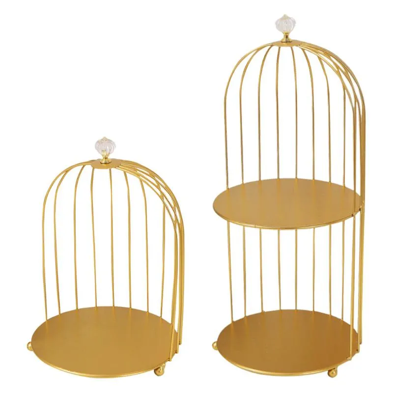 Hooks Rails Nordic Bird Cage Desktop Organizer Kuchen Cupcakes Servieren Halter Kosmetik Make -up Schmuck Halskette Ringe Badezimmer Rackhooks