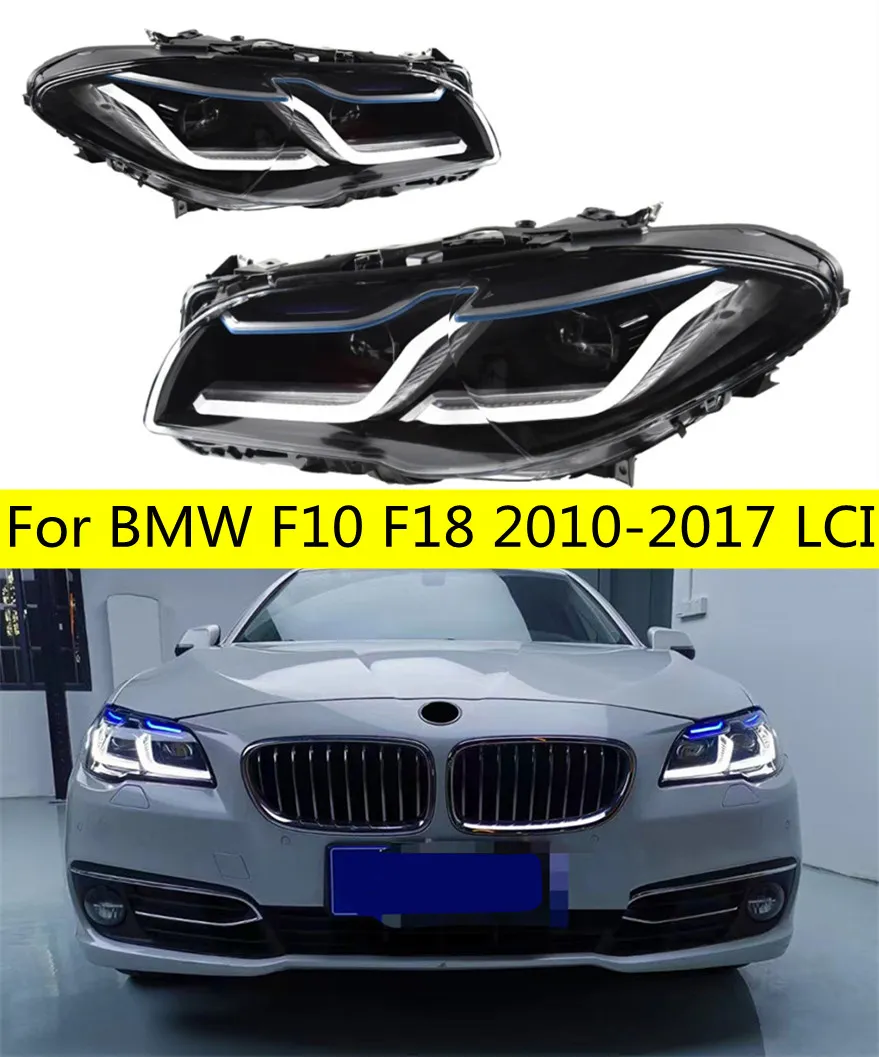 Car LED Head Lights For BMW F10 F18 20 10 20 17 LCI DRL Headlights Daytime Running Lights High Beam Lens Driving Lamp