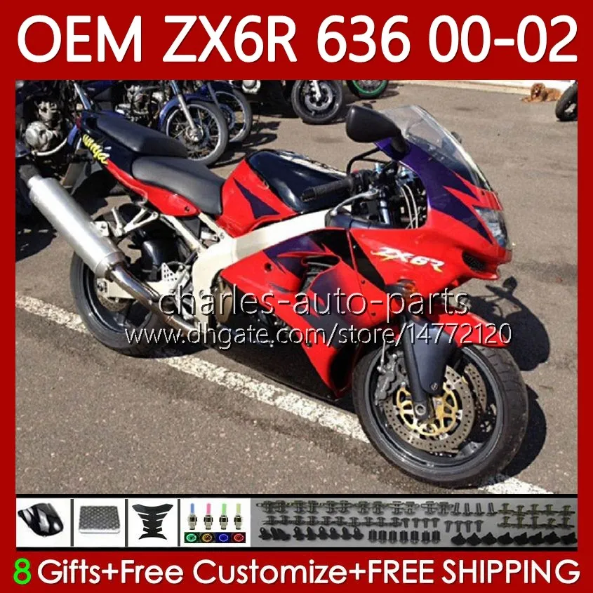 Kawasaki Ninja ZX 636 600CC ZX-600 ZX-6R ZX-636 ZX-6R ZX636 ZX-6R ZX636 ZX6R 00 01 02 37HC.20在庫青い新しいZX 600 CC 6 R ZX 6R ZX600カウリングZX-636 2000 2002 2002射出成形型フェアリング