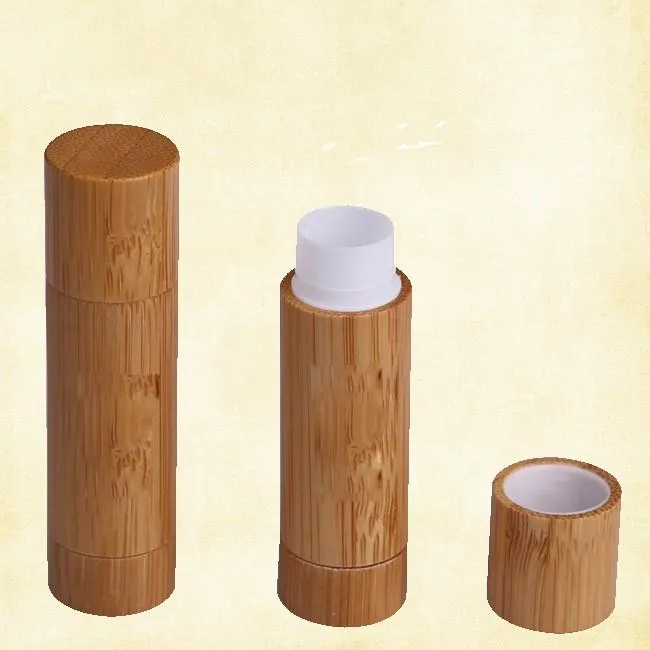 Bamboo DIY design empty lip gloss container lip balm cosmetic packaging containers DH9885