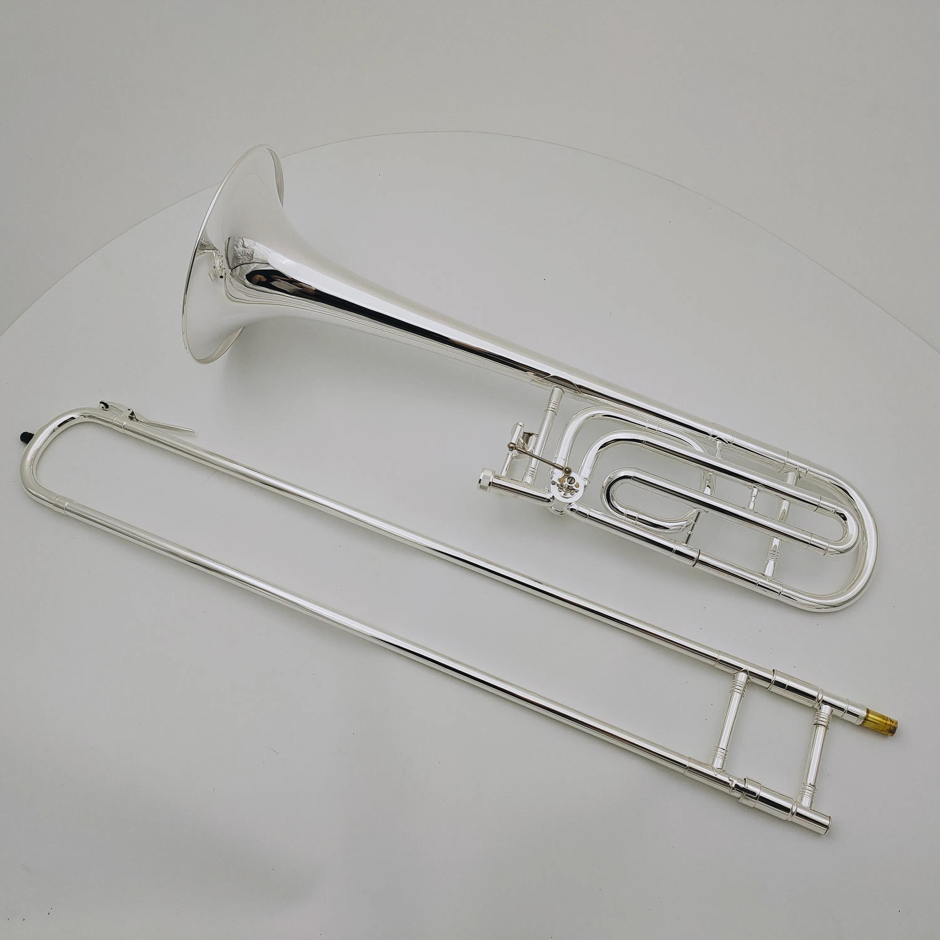 Tenor Trombone BB/F Strumento musicale placcato con una custodia per bocchetto