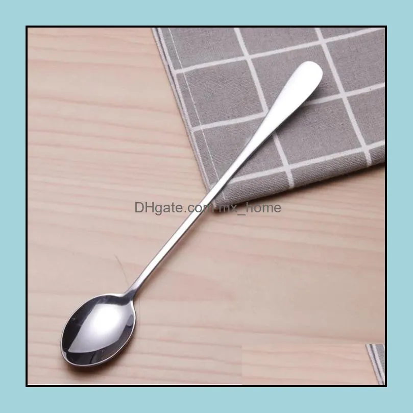 stainless steel long handle spoon coffee latte ice cream soda sundae cocktail scoop kitchen dining tool accessories yhm294-1