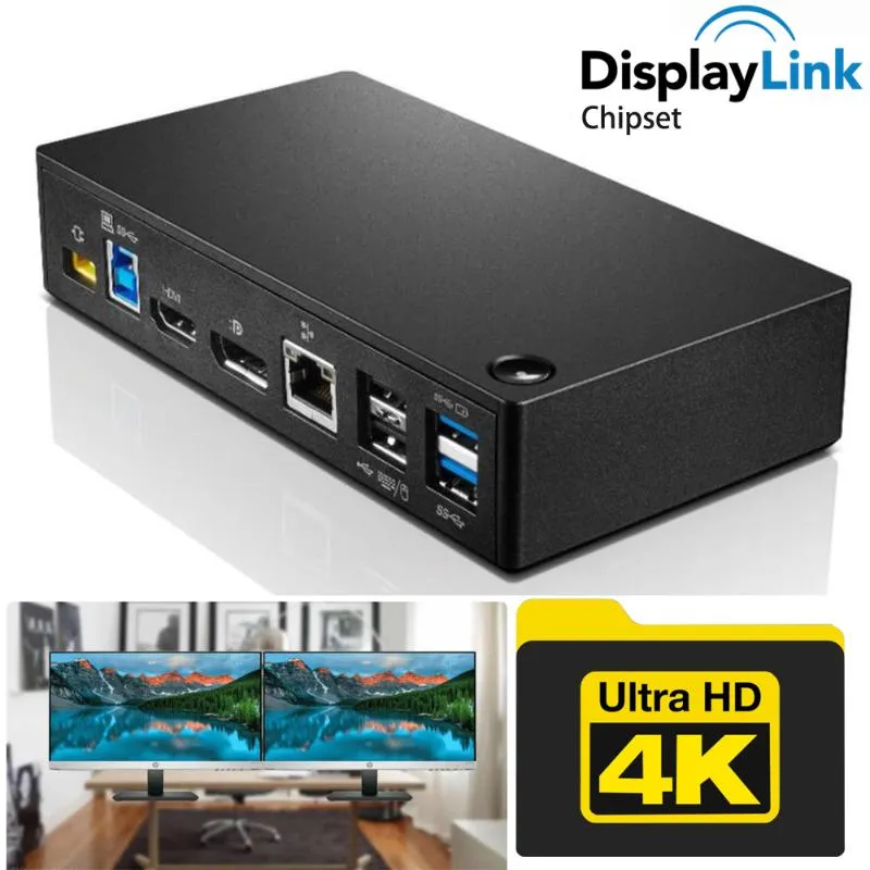 Hubs USB 3.0 Station d'accueil à double affichage 4K 30Hz vers Dislayport Splitter Converter Displaylin Dock DockingUSB HubsUSB