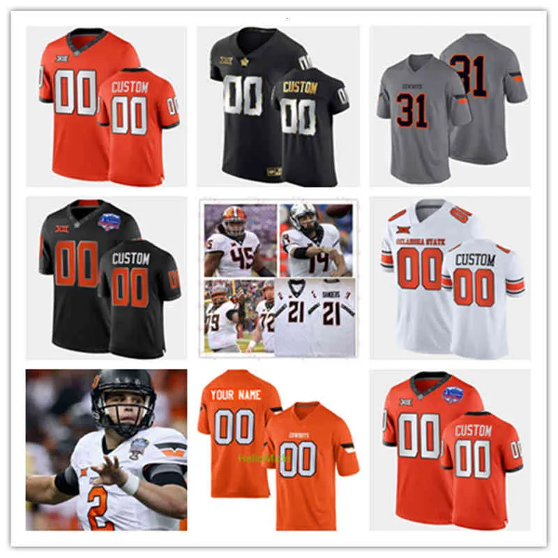 Xflsp 2022 College Custom Oklahoma State OSU College Football Jersey 83 Charlie Johnson Jersey 43 Terry millre 87 Brandon Pettigrew 1 Dez Bryant 17