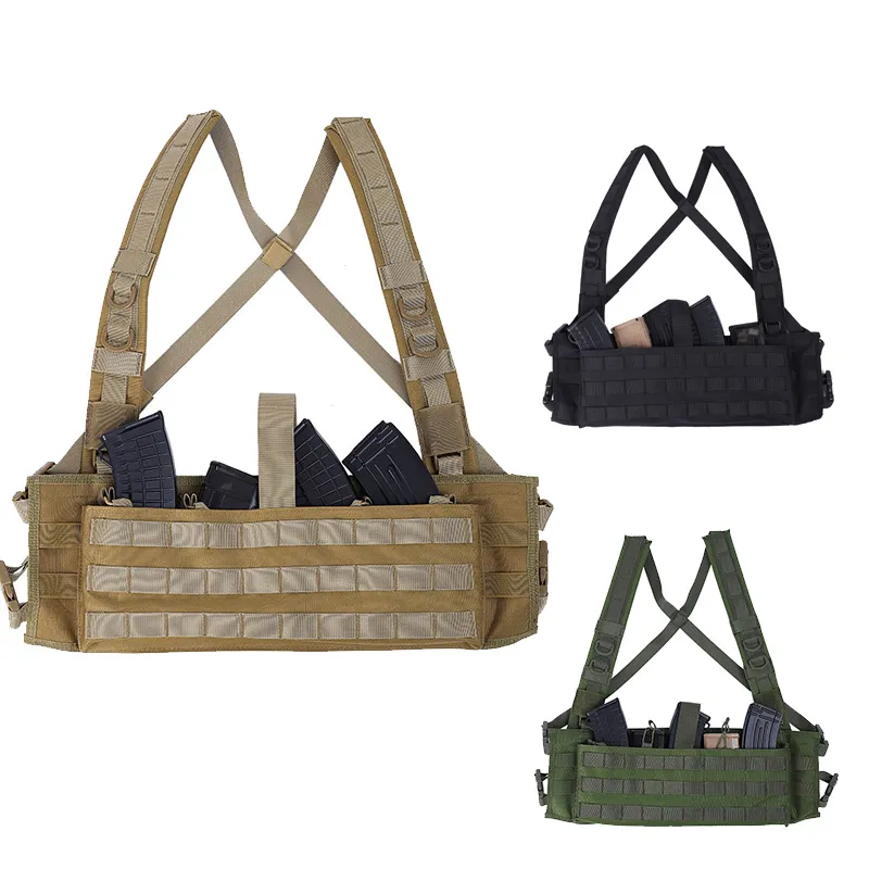 Combat Assault Molle Vest Camouflage Tactical Chest Rig Outdoor Sports Airsoft Gear Molle Pouch Bag Carrier NO06-044