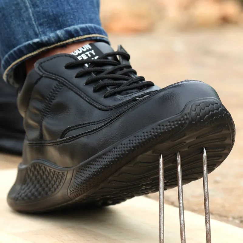 İş Güvenliği Ayakkabıları Erkekler Hafif Nefes Alabilir Yumuşak Konforlu Yağılayıcı Çelik Toe Stab Dayanıklı Giyilebilir Güvenlik Botları