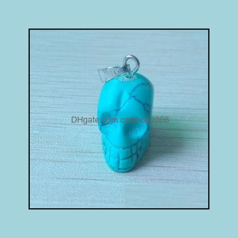 carved skull skeleton shape assorted natural stone charms crystal pendants for necklace accessories jewelry making