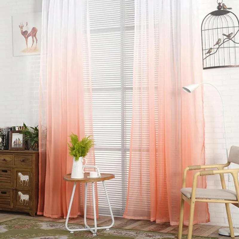 Brand Gradient Home Type Sheer Tulle Drapes Specs Bedroom Balcony