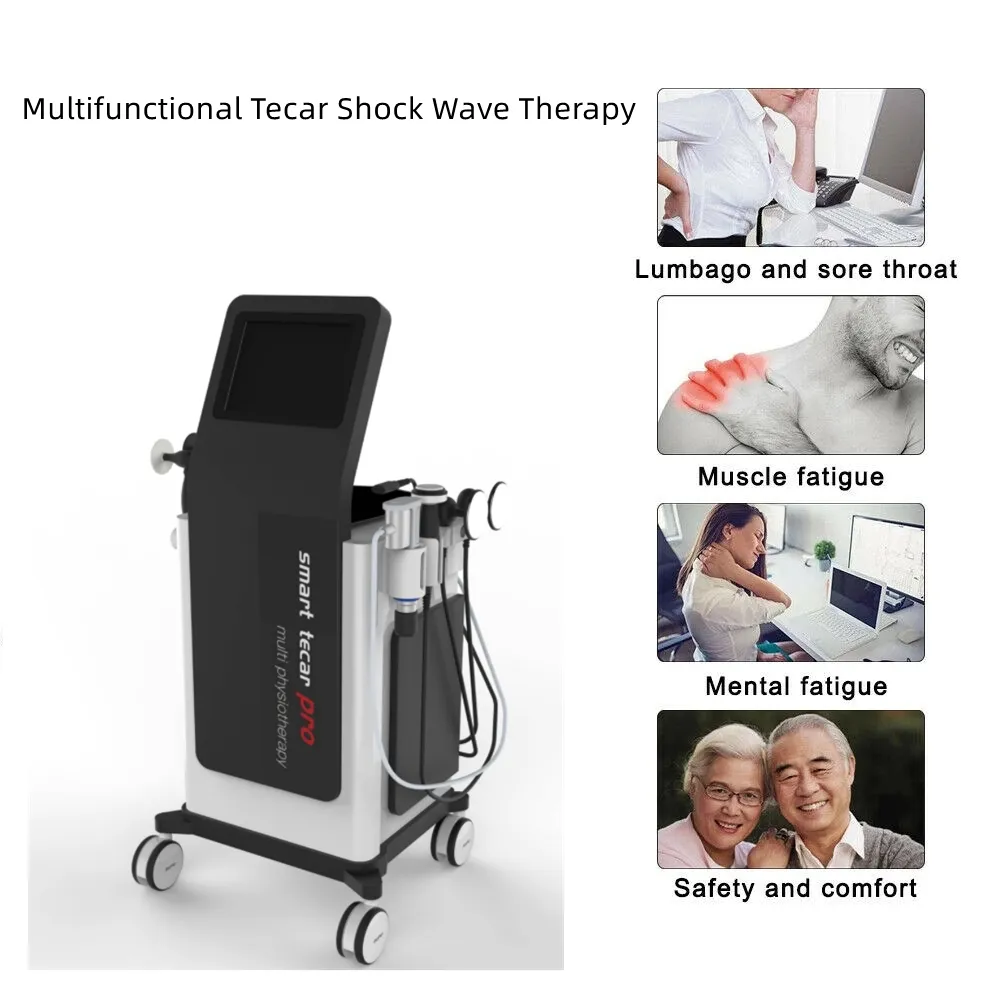 Multi-functional Tecar Shock Wave Therapy Machine Beauty Equipment 3 in 1 With Heat Podiatry Shockwave Deep Care Hysiotherapy High Potential Extracorporeal