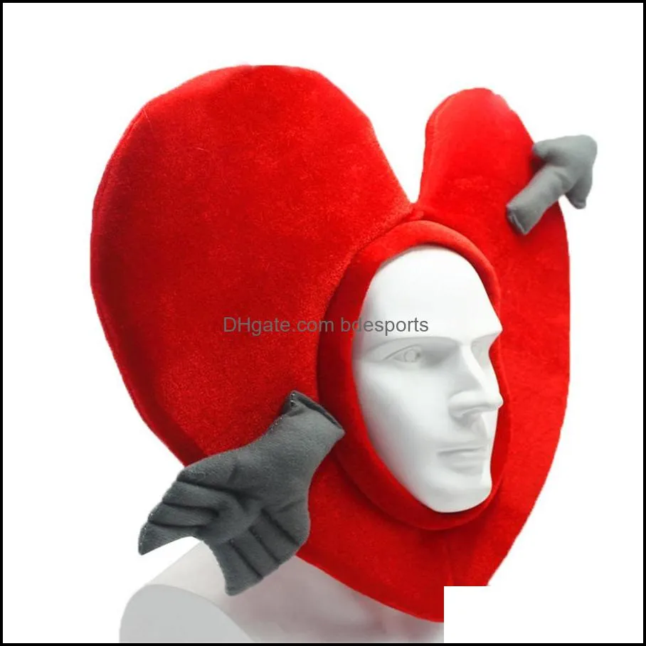 Novelty Items Cartoon love peach Plush headgear funny Cupid arrow warm hat party performance Photo Props