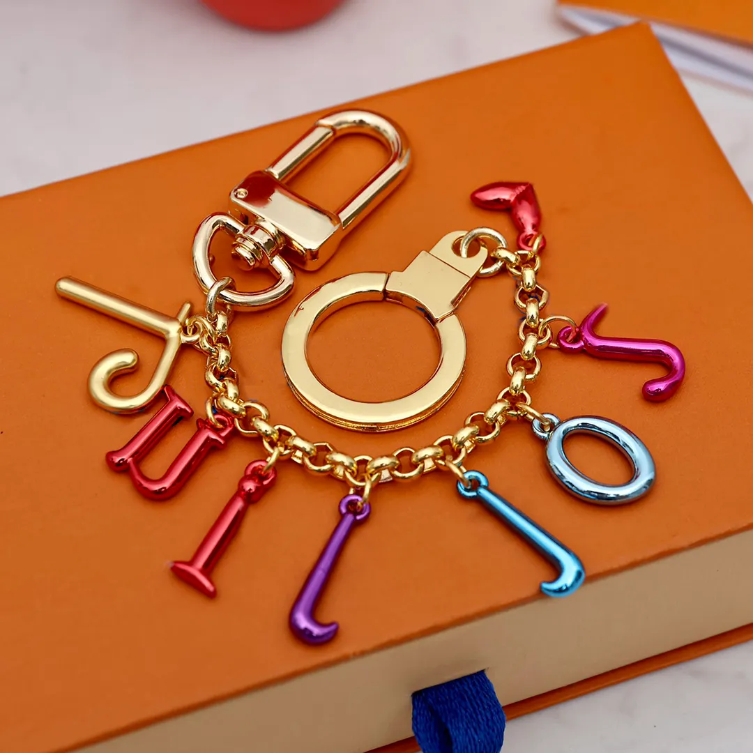 Gold Letter Keychains For Men Woman Bag Pendants Fashion Designer