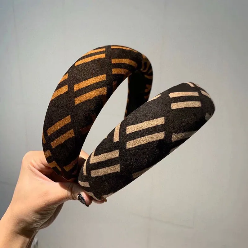 Top Quality New Style Designer Classic Letter Pattern Headbands Geometric Patterns Printing Hairband Women Hair Jewelry Gift Wholesale