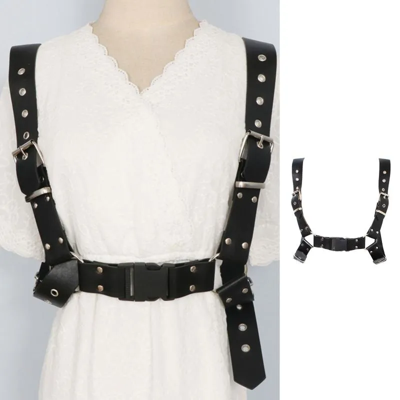 Ceintures Punk cuir harnais ceinture sous le buste Corset haut avec sangle jarretelle Clubwear pour les femmes à porter OutBelts