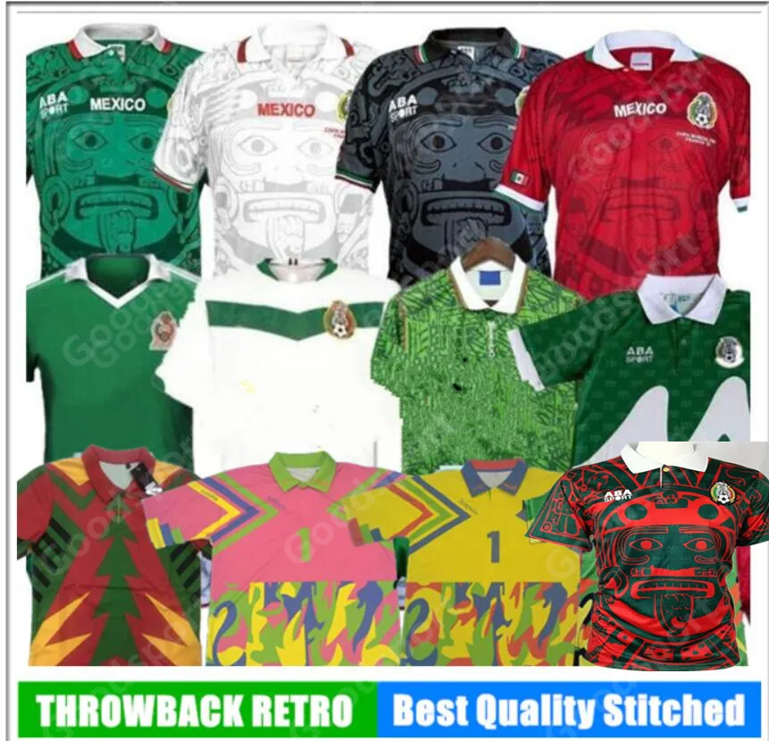 Camisa de futebol Retro 70 MEXICO BLANCO 86 94 98 2006 HERNANDEZ H.SANCHEZ camisa de futebol LUIS GARCIA CAMPOS maillot antigo MARQUEZ 2006 1997 2010 1999 kits infantis