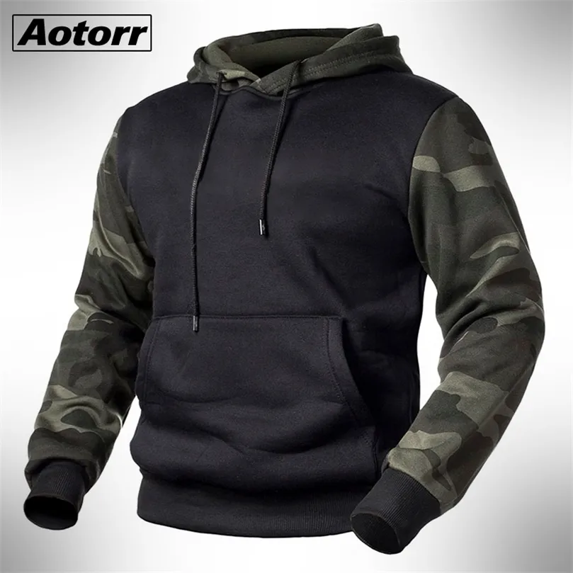 Armia Green Men Wojskowy Kamuflaż Bluzy Jesień Zima Bluzy Z Kapturem Męskie Camo Hoody Hip Hop Streetwear Marka Top 4XL 220402