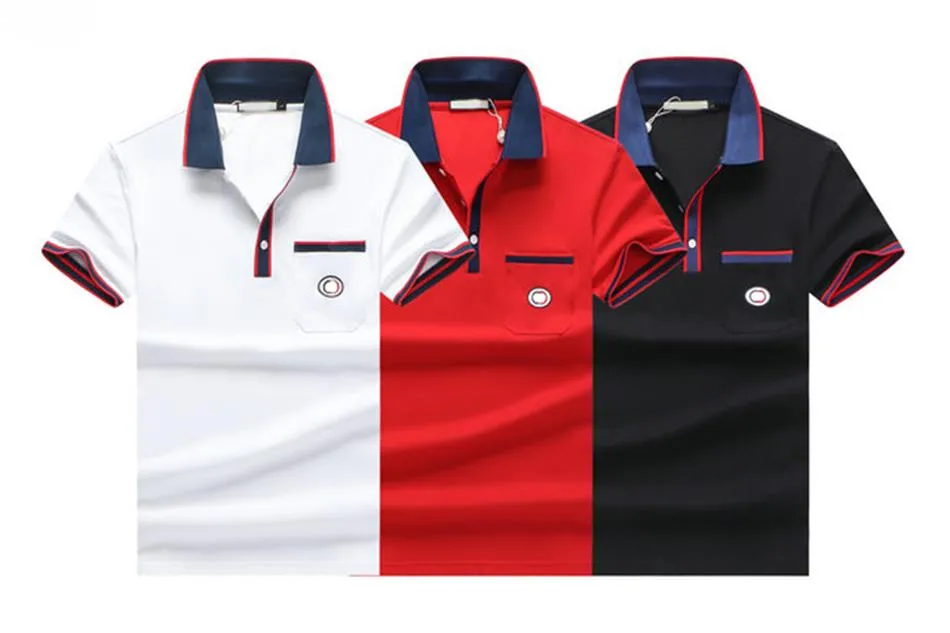 2022 Hommes Polos Chemise Marque Classique T-shirt Hommes Designers T-shirts Broderie À Manches Courtes Été Revers Stripe Couleur Solide Poitrine Lettre Femmes Décoration Tops M-3XL # 13