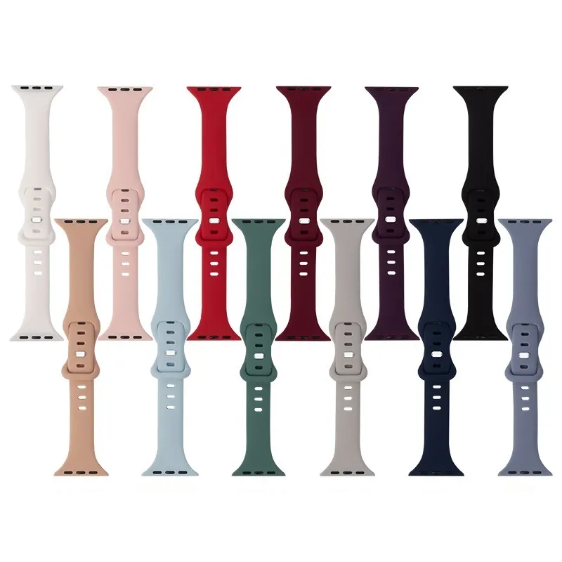 Slim Silicone Bands Straps for Apple Watch Band 38mm 42mm 40mm 44mm 41mm 45mm Thin Soft Narrow Strap for iWatch Series 7 6 5 4 3 2