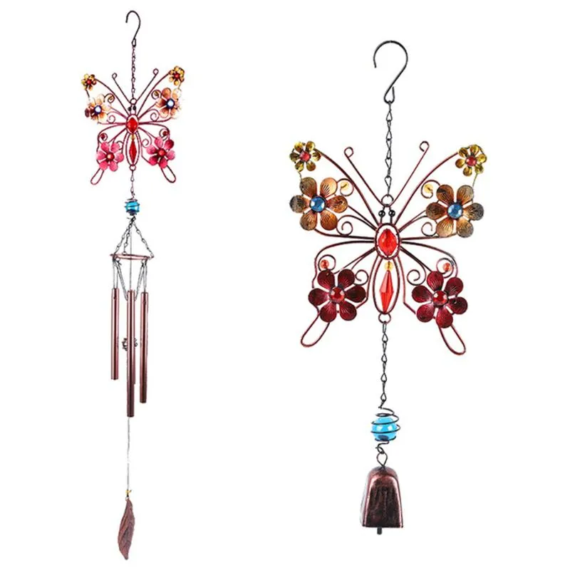 Objets décoratifs Figurines Carillons éoliens papillons Peints à la main Décor de jardin extérieur Musique Tentures de porte durables Exquis PendantDecorati