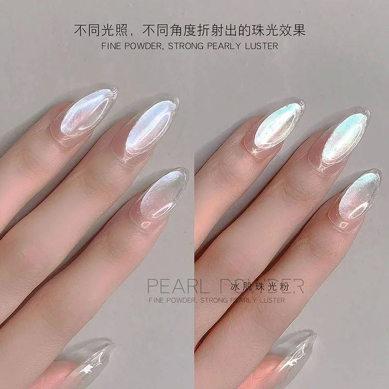 37 Cute Spring Nail Art Designs : White French Tip Nails with Pearls